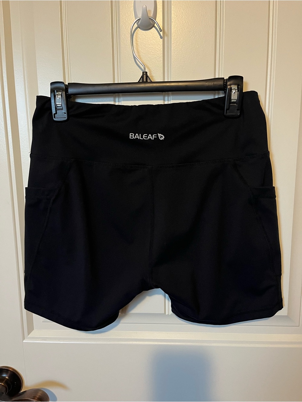 Baleaf Black Athletic Running Shorts with Side Pockets